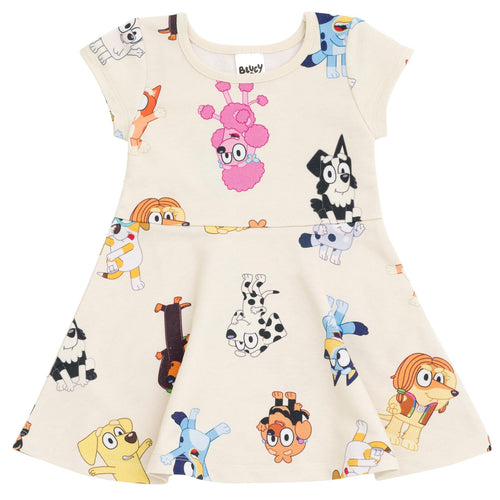 Bluey Bingo Coco Little Girls French Terry Skater Dress 7-8 by Dealightful Finds