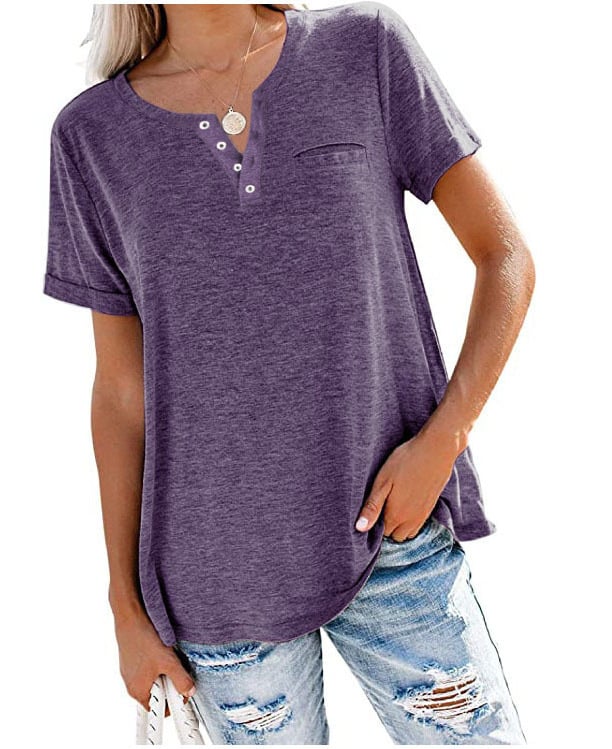Casual Solid Color Loose Long Sleeve T-Shirt by Dealightful Finds
