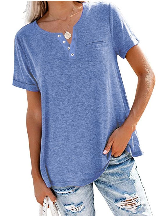 Casual Solid Color Loose Long Sleeve T-Shirt by Dealightful Finds