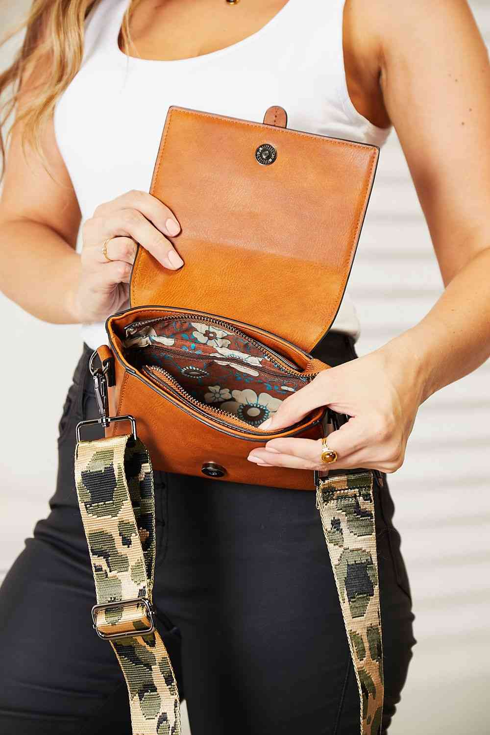 Sammy Wide Strap Crossbody by Dealightful Finds
