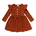 JEELLIGULAR Toddler Baby Girl Sweater Dress Fall Winter Clothes Outfits for Little Girls Long Sleeve Crew Neck Knit Ruffled Dresses(Brown6-7T)… by Dealightful Finds