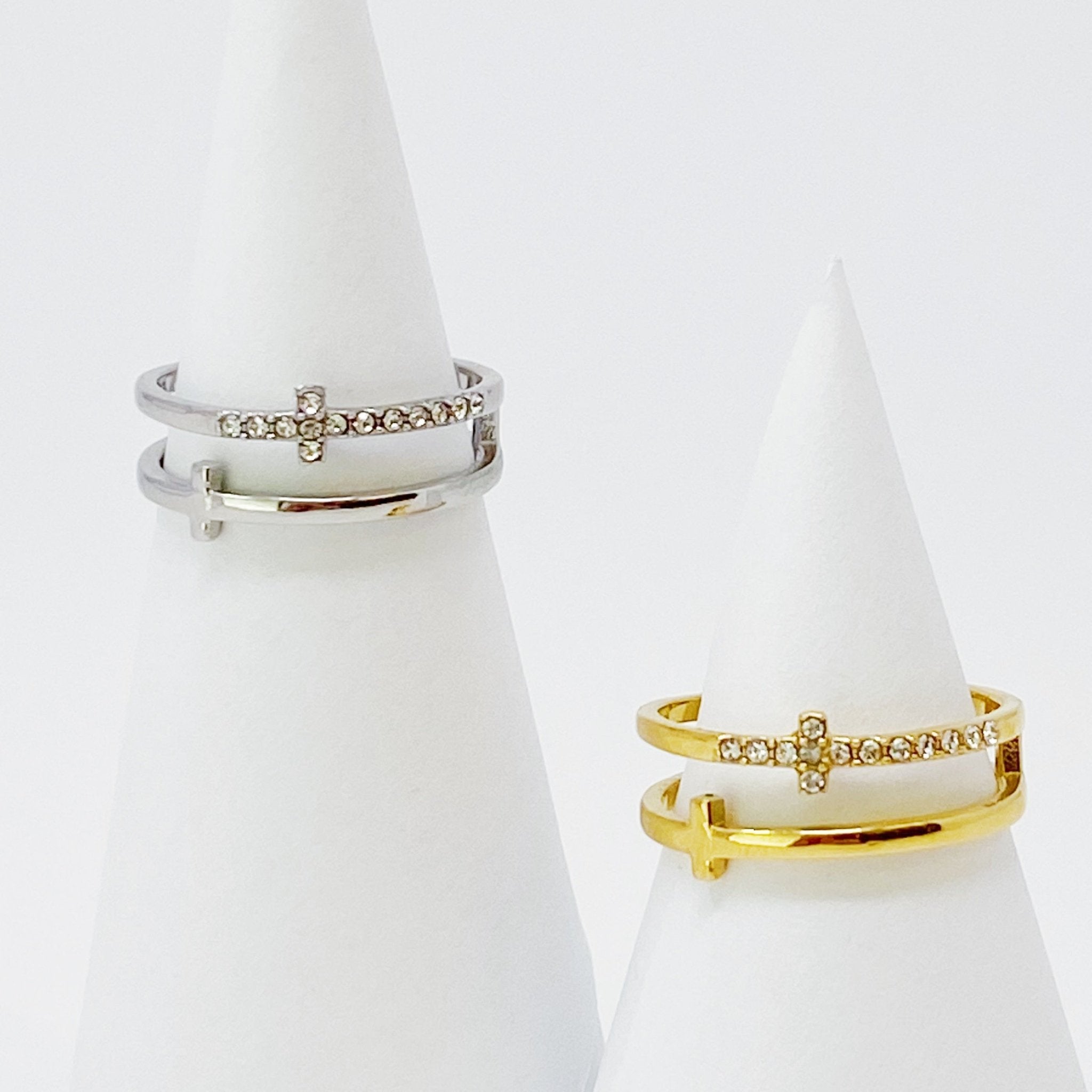 Forever Double Cross Ring by Dealightful Finds