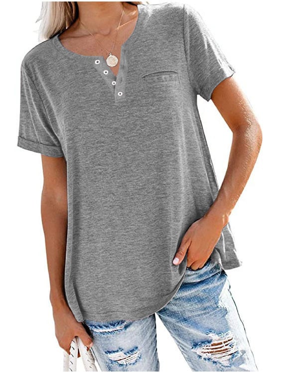 Casual Solid Color Loose Long Sleeve T-Shirt by Dealightful Finds