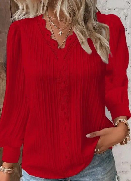 Blouse with Lace Details in Chiffon by Dealightful Finds