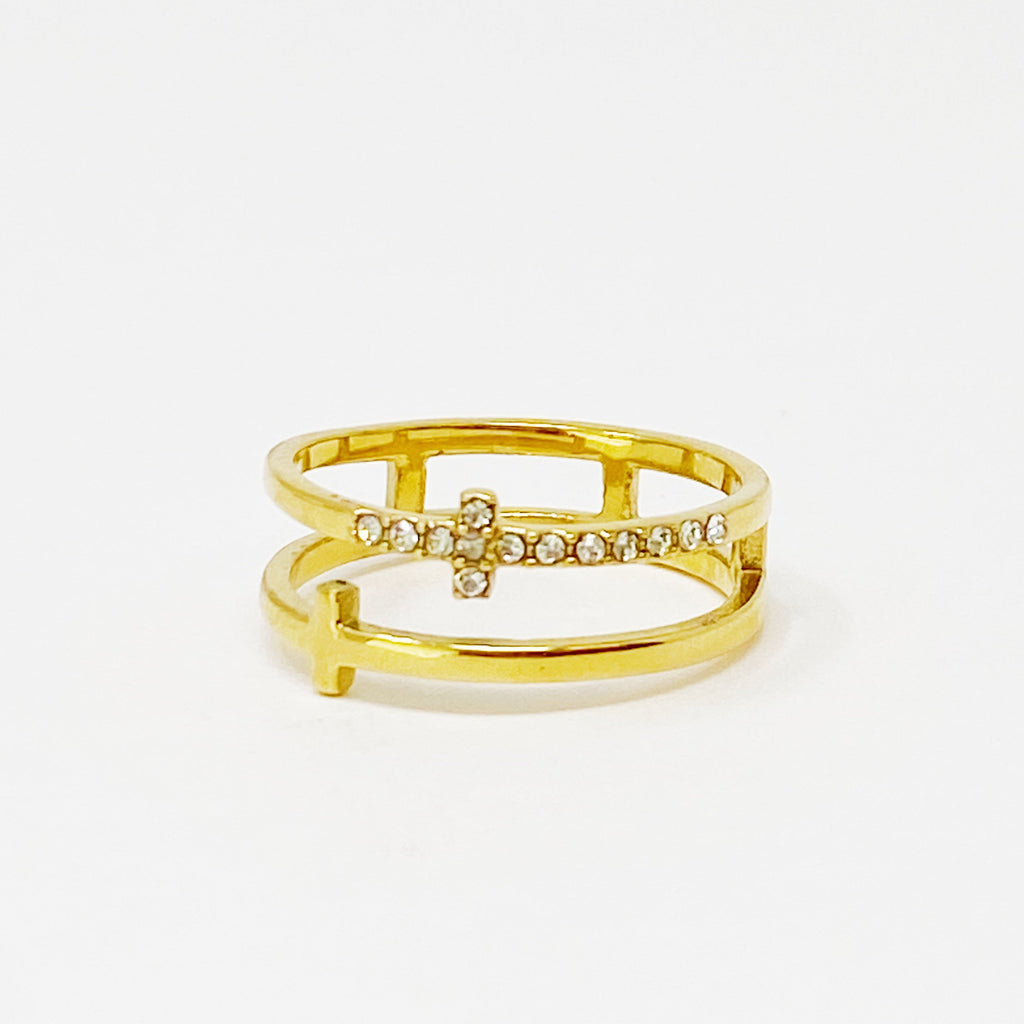 Forever Double Cross Ring by Dealightful Finds
