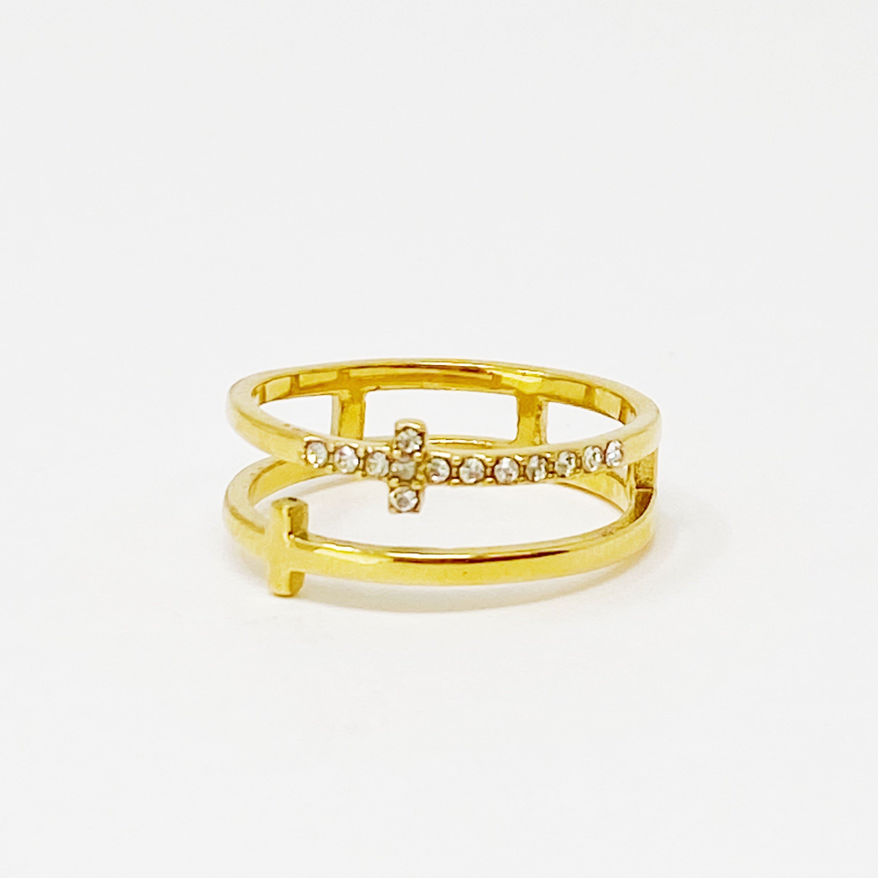 Forever Double Cross Ring by Dealightful Finds