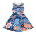 Blue Hippie Floral Dress for Girls Loose Fit Swing Flared Twirly Sleeveless Playwear Summer Dress Size 9-10 Little Girls Party Beach Birthday Casual Sundress Summer Outfits A Line Tank Dress by Dealightful Finds