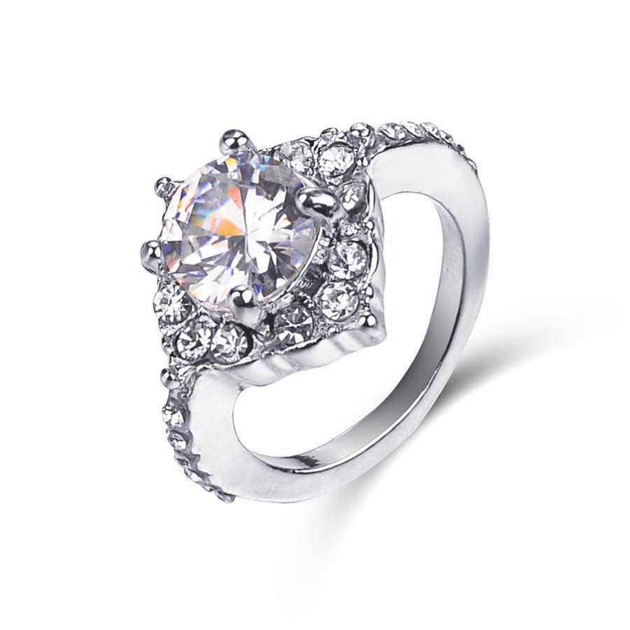 Popular Zircon Crystal Ring with Water Diamonds by Dealightful Finds