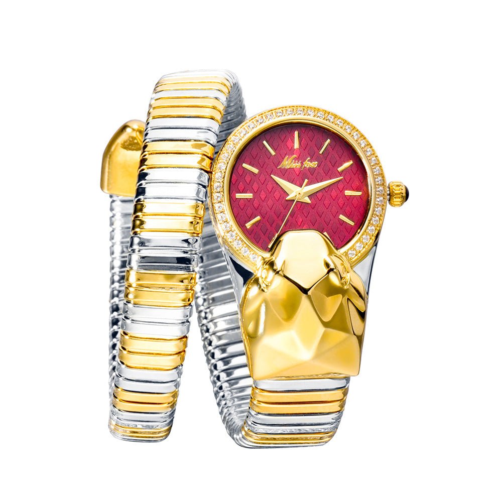 MISSFOX Women’s Fashionable Snake Bracelet Watch by Dealightful Finds