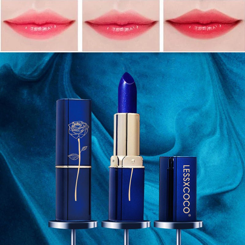 LESSXCOCO Blue Maggie Color Changing Lipstick, Waterproof by Dealightful Finds
