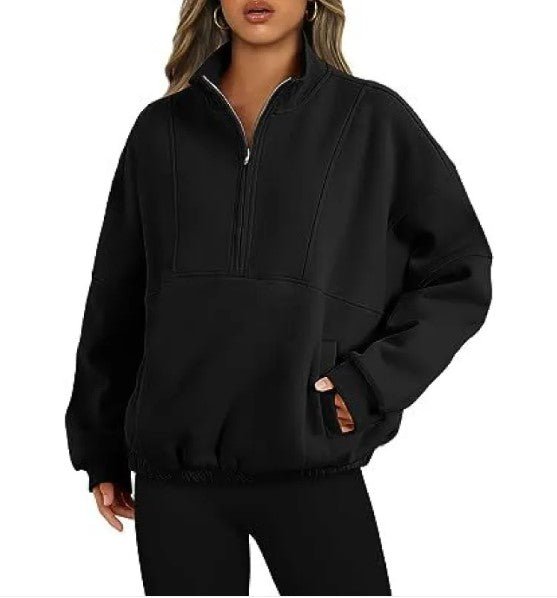 Women’s Half Zip Sweater by Dealightful Finds
