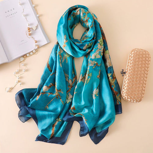 Beach Sunscreen Shawl, Versatile Long Scarf, Silk Scarf by Dealightful Finds