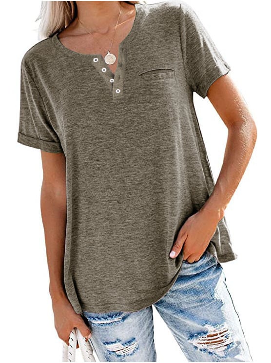 Casual Solid Color Loose Long Sleeve T-Shirt by Dealightful Finds