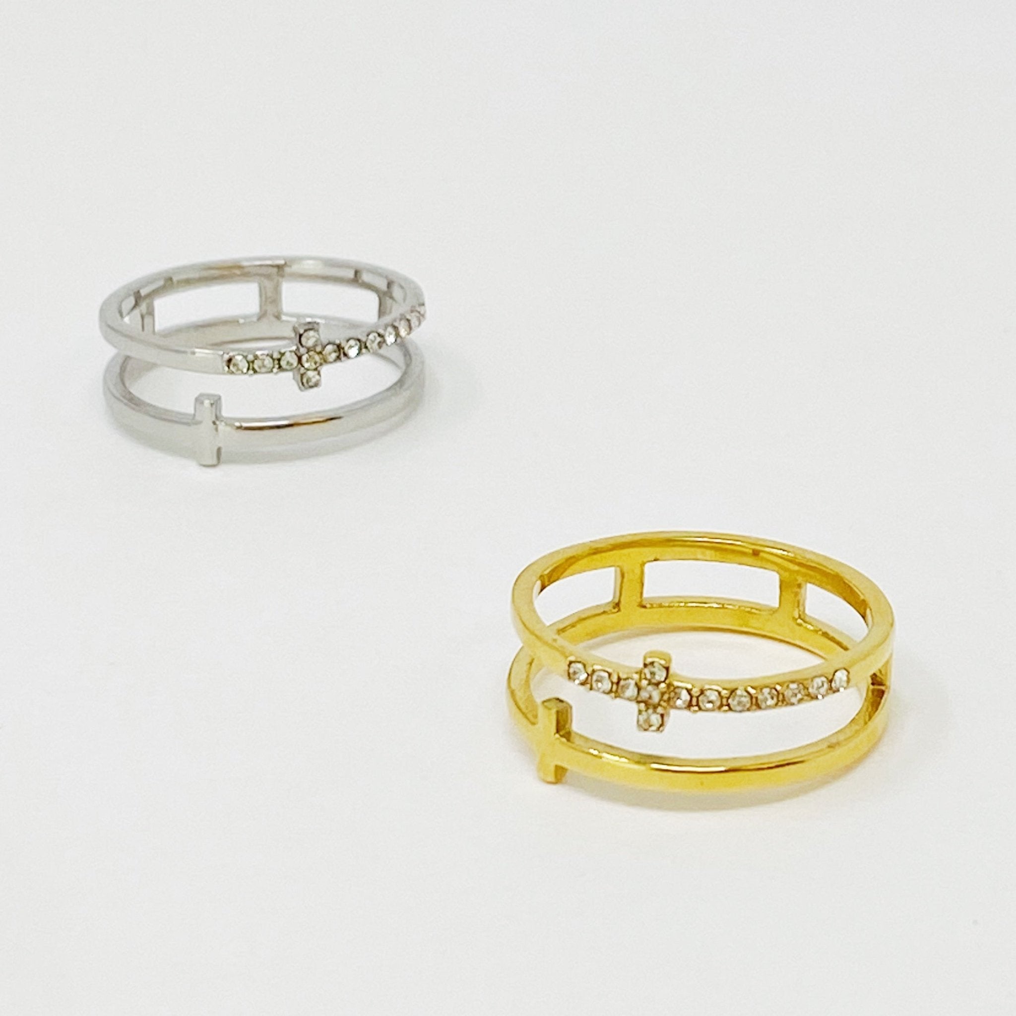 Forever Double Cross Ring by Dealightful Finds