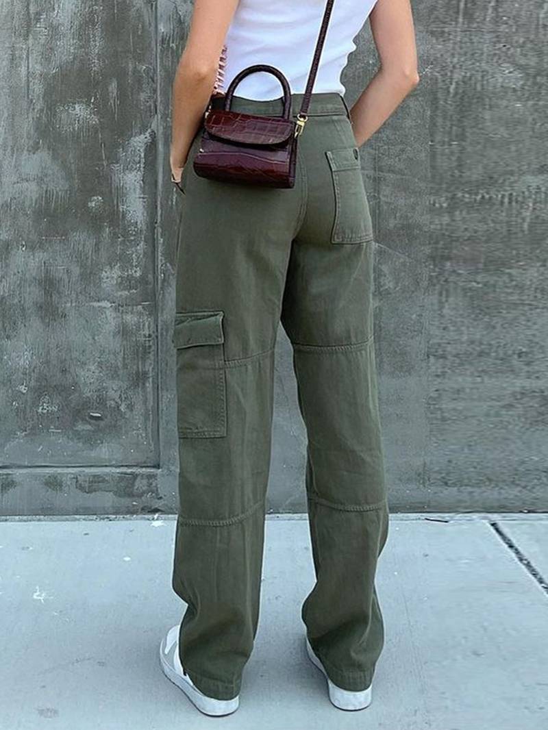 Vintage Wide Leg Cargo Pants for Women - Denim Trousers by Dealightful Finds