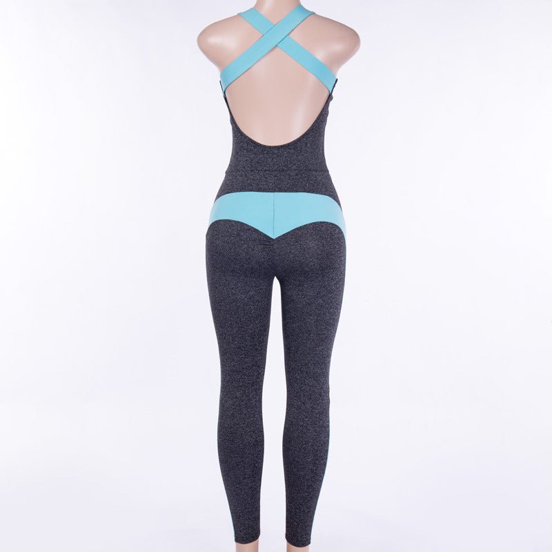 Women's Yoga Bodysuit with Open Back Fitness Pants by Dealightful Finds