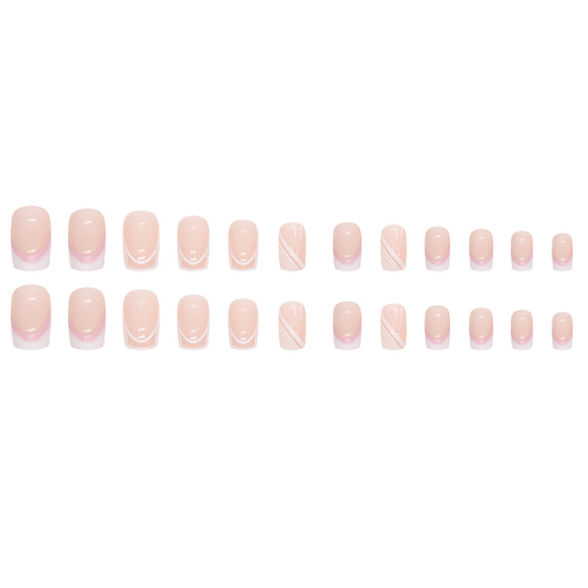 Simple Nude Color Mid-length Square Fake Nails by Dealightful Finds