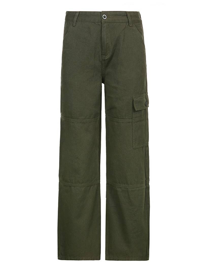 Vintage Wide Leg Cargo Pants for Women - Denim Trousers by Dealightful Finds