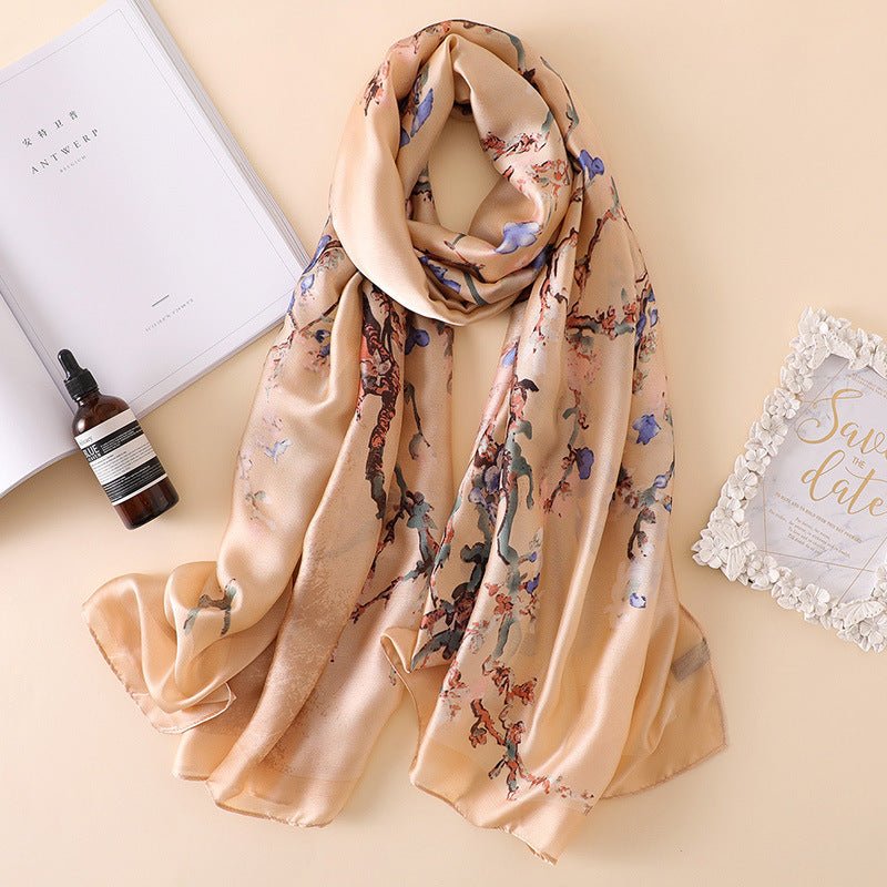 Beach Sunscreen Shawl, Versatile Long Scarf, Silk Scarf by Dealightful Finds