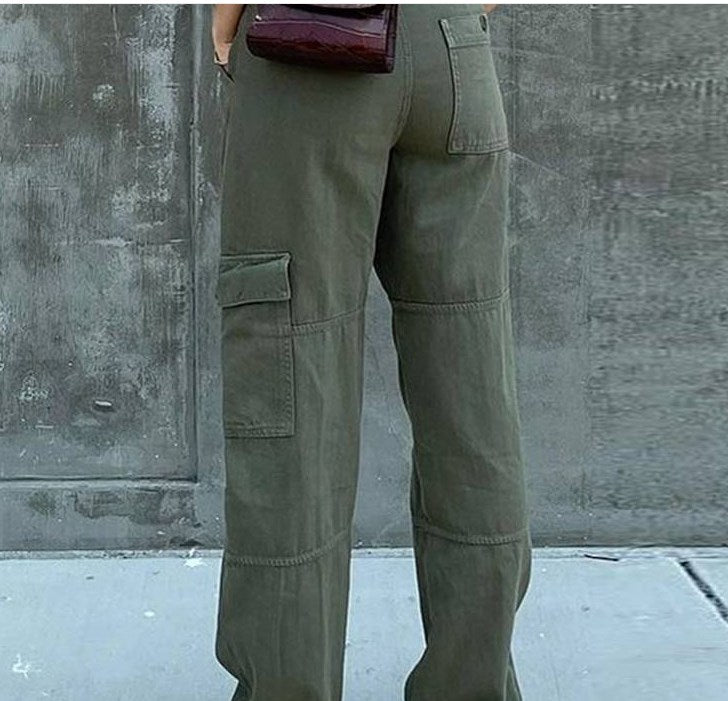 Vintage Wide Leg Cargo Pants for Women - Denim Trousers by Dealightful Finds
