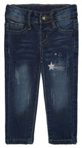 KIDSCOOL SPACE Baby Little Girls JeansRipped Color Stars Embroidered Strechy Denim Soft Slim PantsDeep Blue2-3 Years by Dealightful Finds