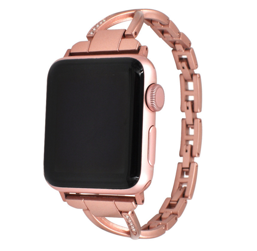 Apple Watch Band X-Type Stainless Steel with Diamonds by Dealightful Finds