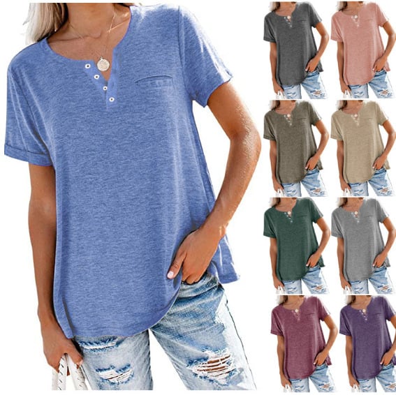 Casual Solid Color Loose Long Sleeve T-Shirt by Dealightful Finds