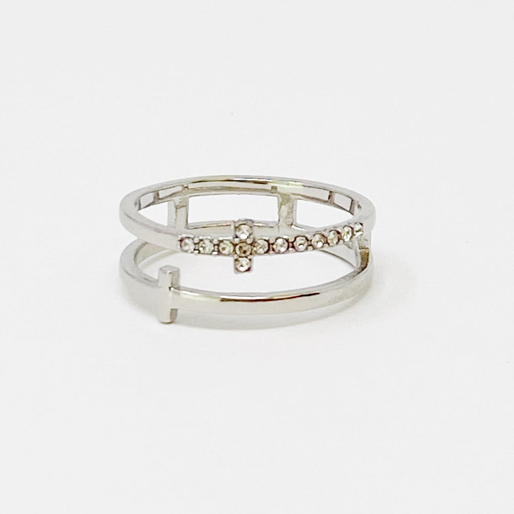 Forever Double Cross Ring by Dealightful Finds