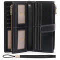 GOIACII Womens Wallets Large Capacity Credit Card Holder Rfid Wallet Women Double Zipper Pocket Leather Bifold Ladies Wristlet Clutch Wallet by Dealightful Finds