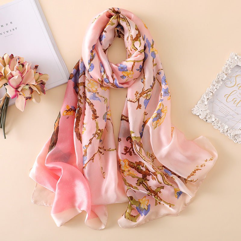 Beach Sunscreen Shawl, Versatile Long Scarf, Silk Scarf by Dealightful Finds