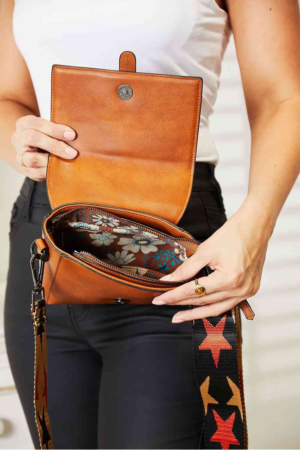 Sammy Wide Strap Crossbody by Dealightful Finds