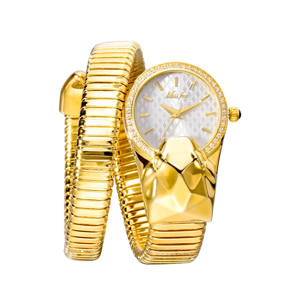 MISSFOX Women’s Fashionable Snake Bracelet Watch by Dealightful Finds