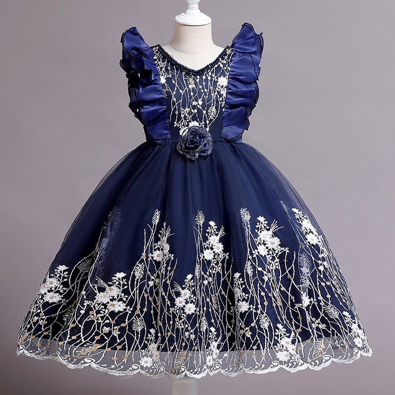 Embroidered Little Flowers Princess Dress for Girls by Dealightful Finds