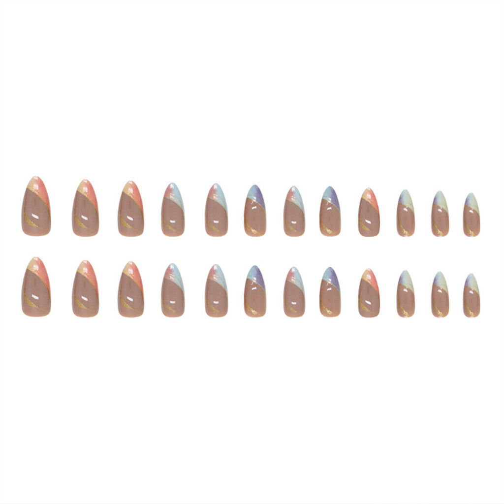 24pcs Colorful Gradient Almond Medium Length Fake Nails by Dealightful Finds