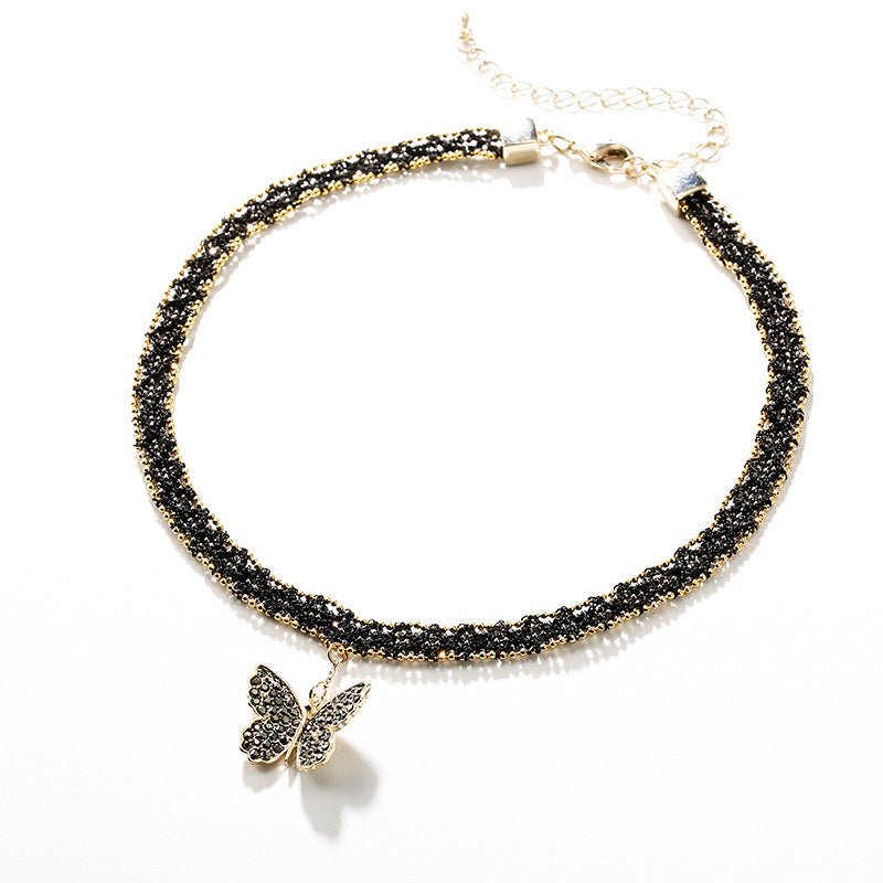 Trendy Butterfly Pendant Choker Necklace for Women by Dealightful Finds