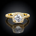 18K Rose Gold Princess Cut Zirconia Engagement Ring by Dealightful Finds