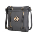 MKF Collection Crossbody bag for women Vegan leather Crossover Designer messenger Purse Charcoal Grey by Mia k by Dealightful Finds