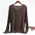 Plus Size Korean V-neck Long Sleeve Casual Top by Dealightful Finds