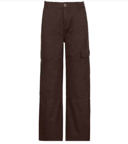 Vintage Wide Leg Cargo Pants for Women - Denim Trousers by Dealightful Finds
