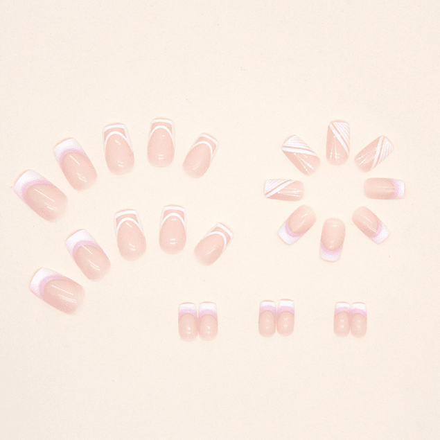 Simple Nude Color Mid-length Square Fake Nails by Dealightful Finds