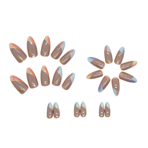 24pcs Colorful Gradient Almond Medium Length Fake Nails by Dealightful Finds