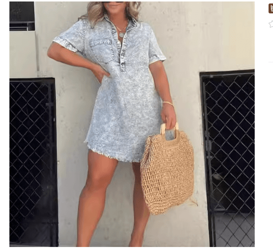 Lady® Long Shirt Dress with Pocket (One Piece) by Dealightful Finds