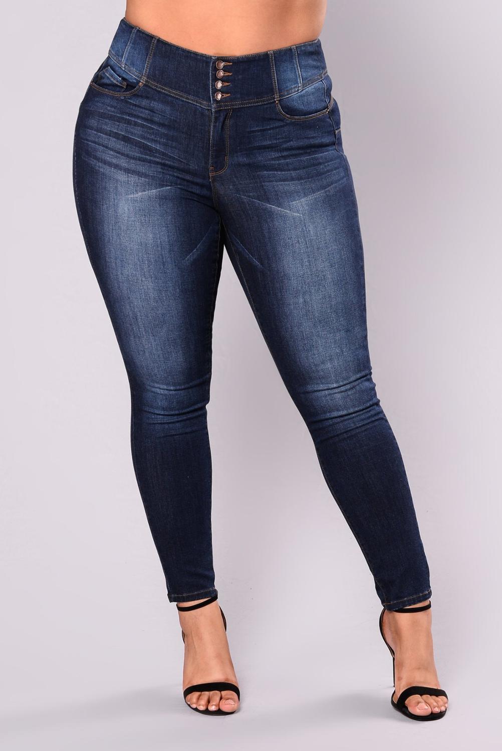 Plus Size High Waist Skinny Jeans for Women (L-5XL) by Dealightful Finds