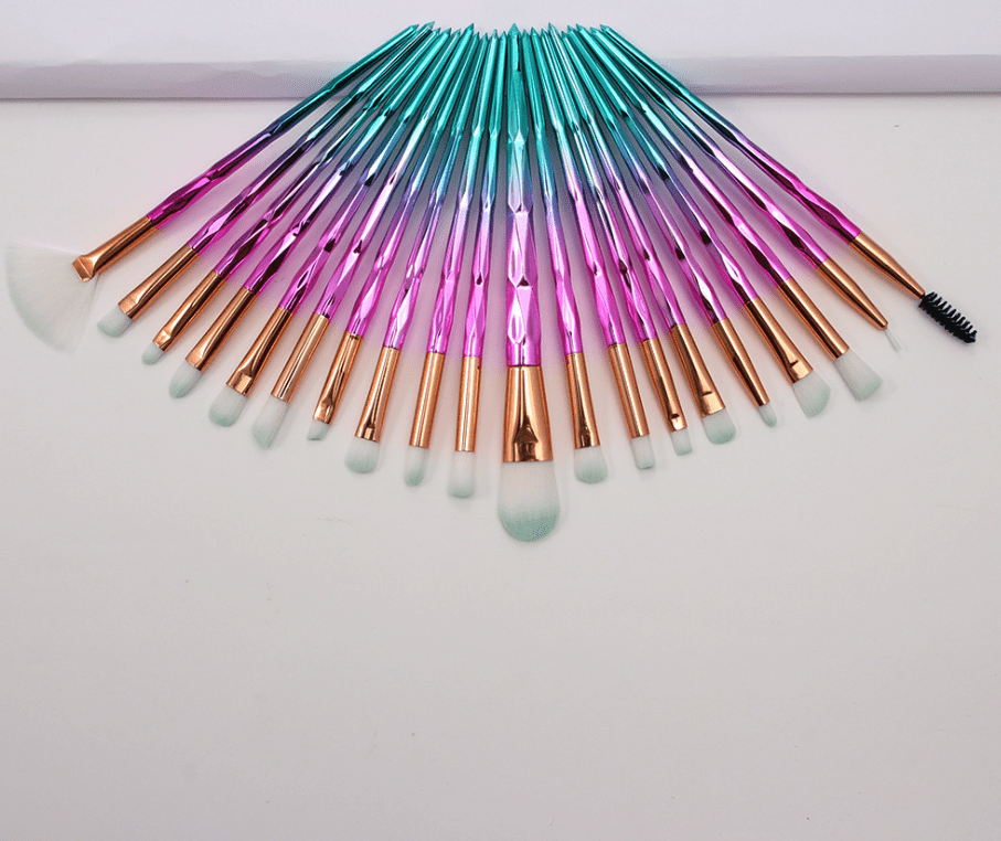 20-Piece Eye Brush Set with Colorful Diamond Handles by Dealightful Finds