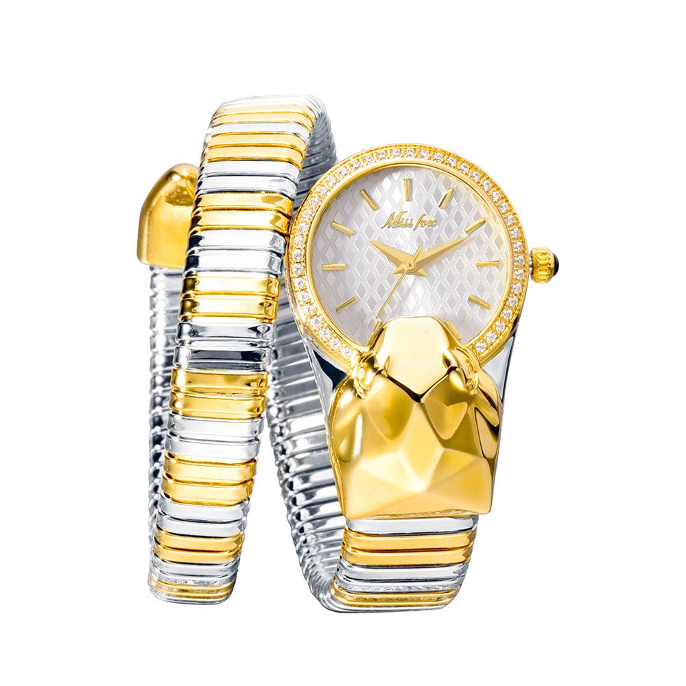 MISSFOX Women’s Fashionable Snake Bracelet Watch by Dealightful Finds