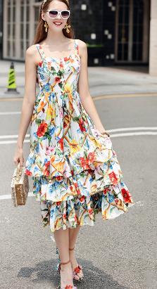 Medium and Long Print Dress for Girls by Dealightful Finds