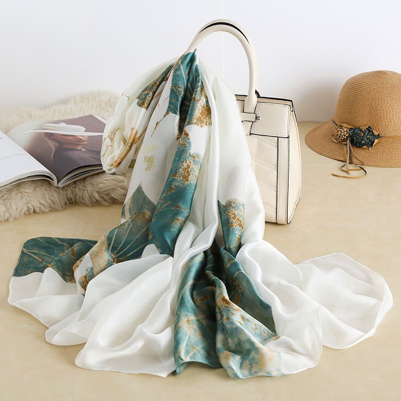 Beach Sunscreen Shawl, Versatile Long Scarf, Silk Scarf by Dealightful Finds