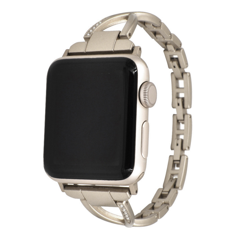 Apple Watch Band X-Type Stainless Steel with Diamonds by Dealightful Finds