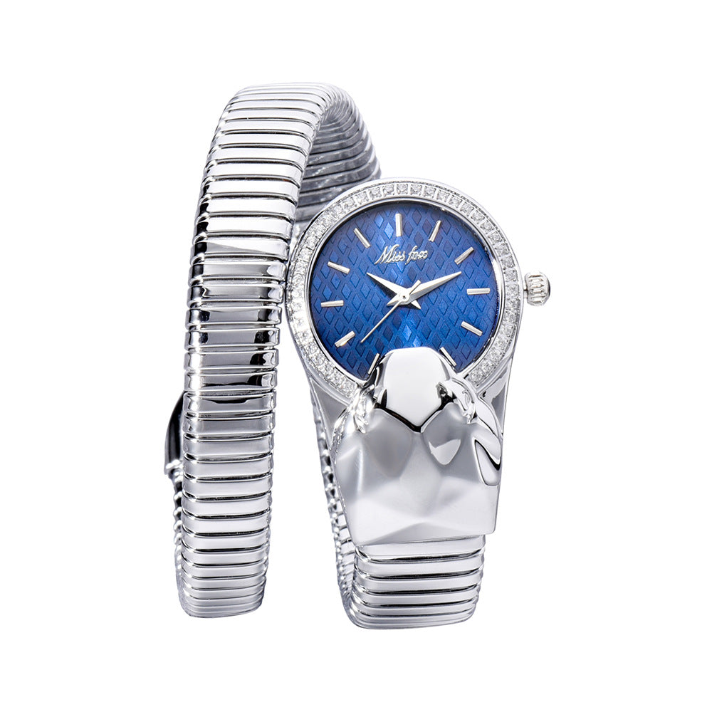 MISSFOX Women’s Fashionable Snake Bracelet Watch by Dealightful Finds