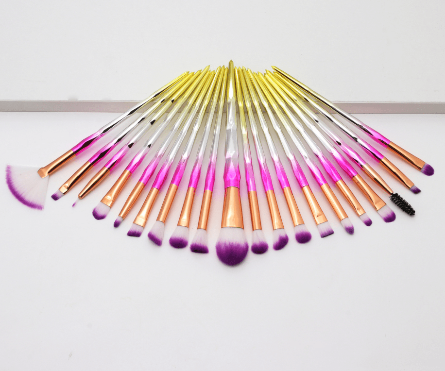 20-Piece Eye Brush Set with Colorful Diamond Handles by Dealightful Finds